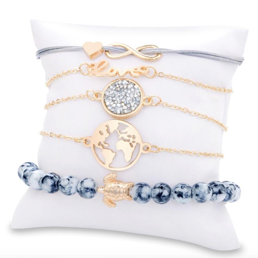 Love Gold Chain | Bangle Bracelet Set | Willen Collection