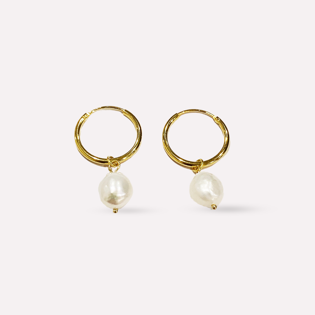 Pearl Hoop Earrings