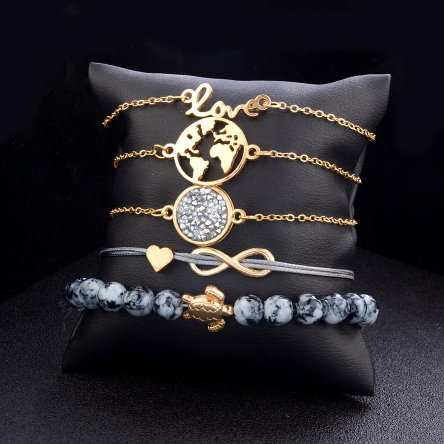 Love Gold Chain | Bangle Bracelet Set | Willen Collection