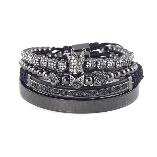 Crown Black Bracelet | Men Bracelet | Willen Collection